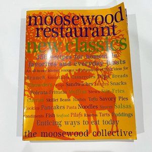 Moosewood Restaurant New Classics cookbook, 2001, vegetarian cookbook, used.